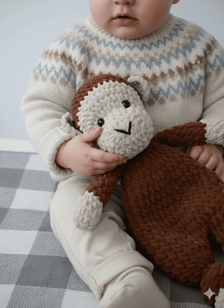 Peuche Mono niño bebe tejido